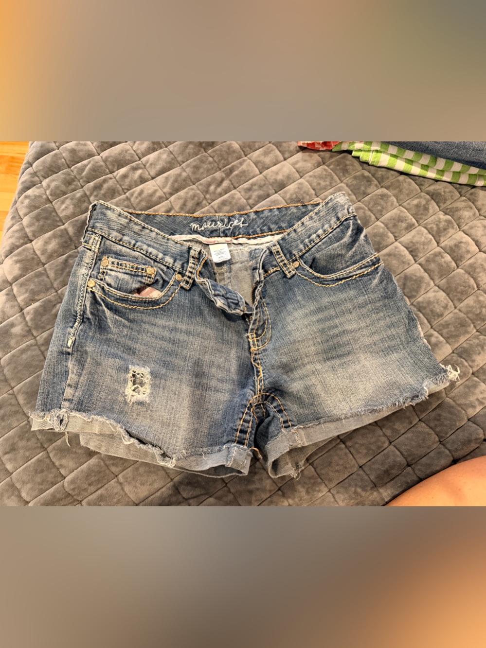 Maurices Distressed Light Blue Denim Cutoff Shorts